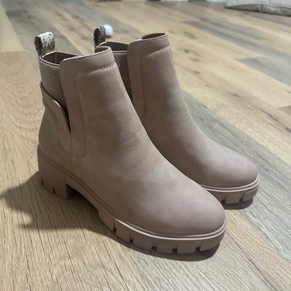 Beige Heeled Booties